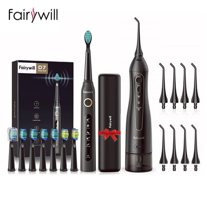 Fairywill Portable Oral Irrigator USB 300ml Rechargeable Dental Water Flosser Irrigator Dental Teeth Cleaner 3 Modes for Adult