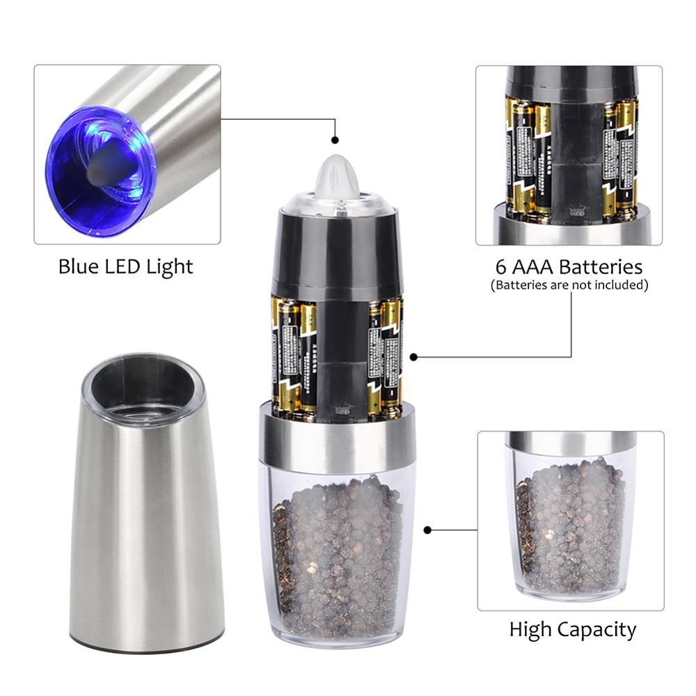 YOMDID Electric Pepper Grinder Salt And Pepper Grinder Spice Mill molino de pimienta Pepper Mill Kitchen Accessories 1PC/2PCS