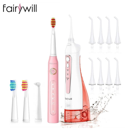 Fairywill Portable Oral Irrigator USB 300ml Rechargeable Dental Water Flosser Irrigator Dental Teeth Cleaner 3 Modes for Adult