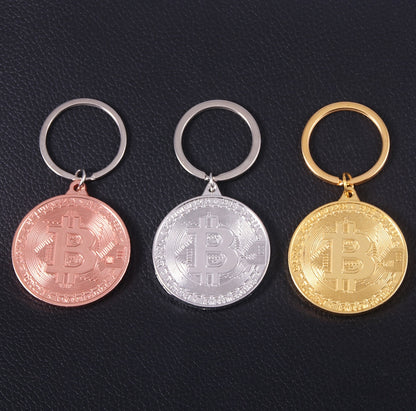 2021 Newest Bitcoin Keychain Music Band Keyring Pendant Women and Men Jewelry Collection Gift