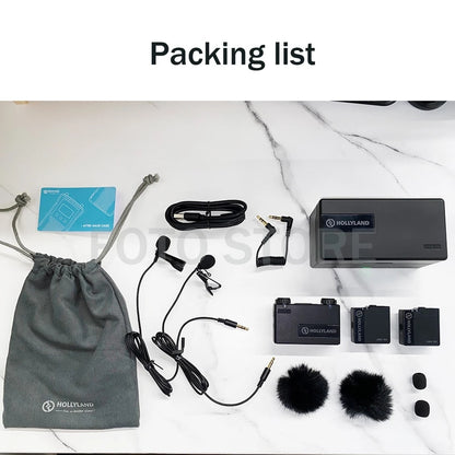 Hollyland LARK 150 Duo Wireless Lavalier Microphone Mic 2.4G Hz Charging Box for DSLR camera smartphones iPone Android vs rode