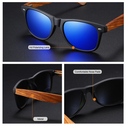 GM New 100% Real Zebra Wood Sunglasses Polarized Handmade Bamboo Mens Sunglass Sun glasses Men Gafas Oculos De Sol Madera