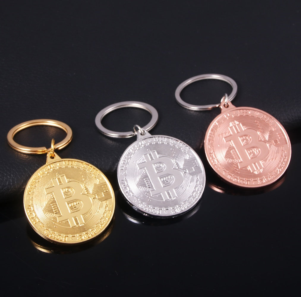 2021 Newest Bitcoin Keychain Music Band Keyring Pendant Women and Men Jewelry Collection Gift