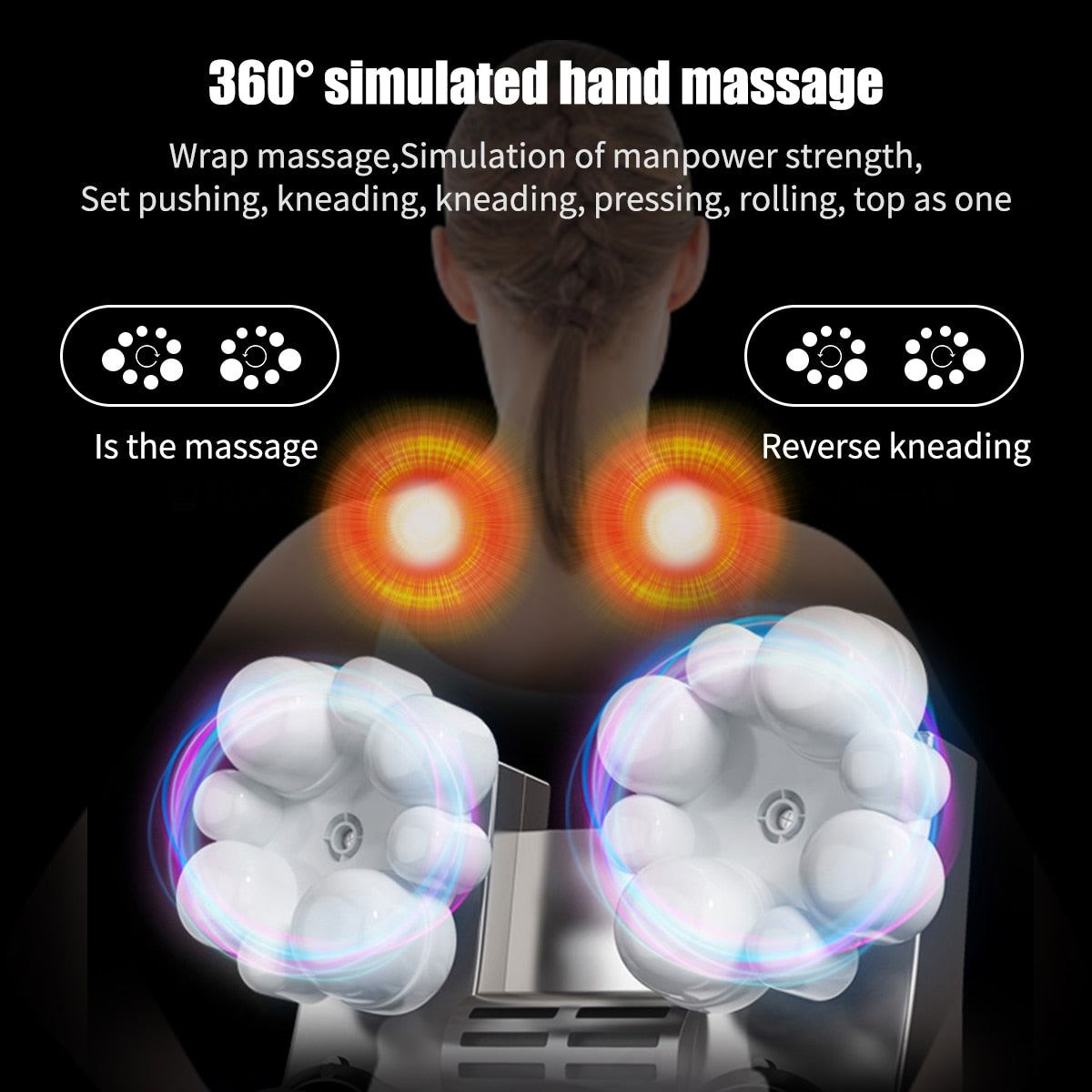 3D kneading Shiatsu Infrared Heated Kneading Car/Home Massagem Cervical Back Neck Massager Shawl Device Shoulder Massager