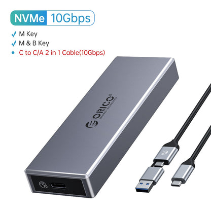 ORICO M.2 SSD Case NVME Enclosure for NVME PCIE NGFF SATA M/B Key SSD Disk SSD Hard Disk Cases M.2 to USB Type C 3.1 With Cable