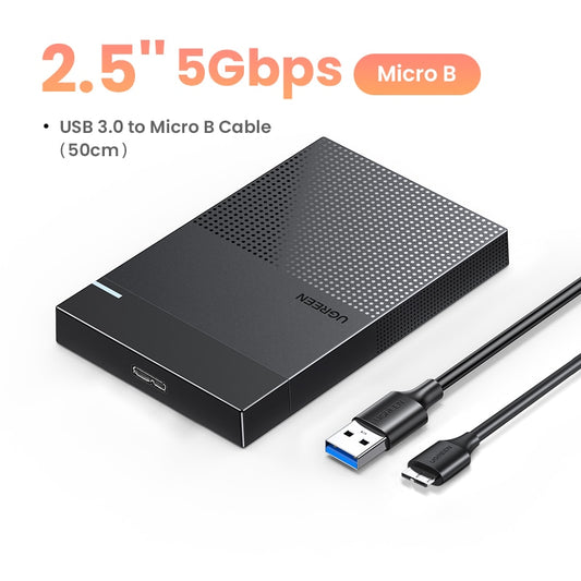 Ugreen HDD Case 3.5 2.5 SATA to USB 3.0 Adapter External Hard Drive Enclosure Reader for SSD Disk HDD Box Case HD 3.5 HDD Case