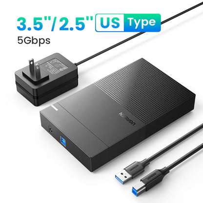 Ugreen HDD Case 3.5 2.5 SATA to USB 3.0 Adapter External Hard Drive Enclosure Reader for SSD Disk HDD Box Case HD 3.5 HDD Case