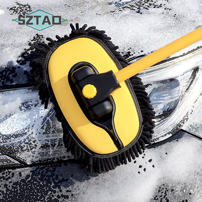 2022 New Car Cleaning Brush Car Wash Brush Telescoping Long Handle Cleaning Mop Chenille Broom Auto Accessories