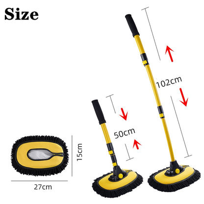 2022 New Car Cleaning Brush Car Wash Brush Telescoping Long Handle Cleaning Mop Chenille Broom Auto Accessories