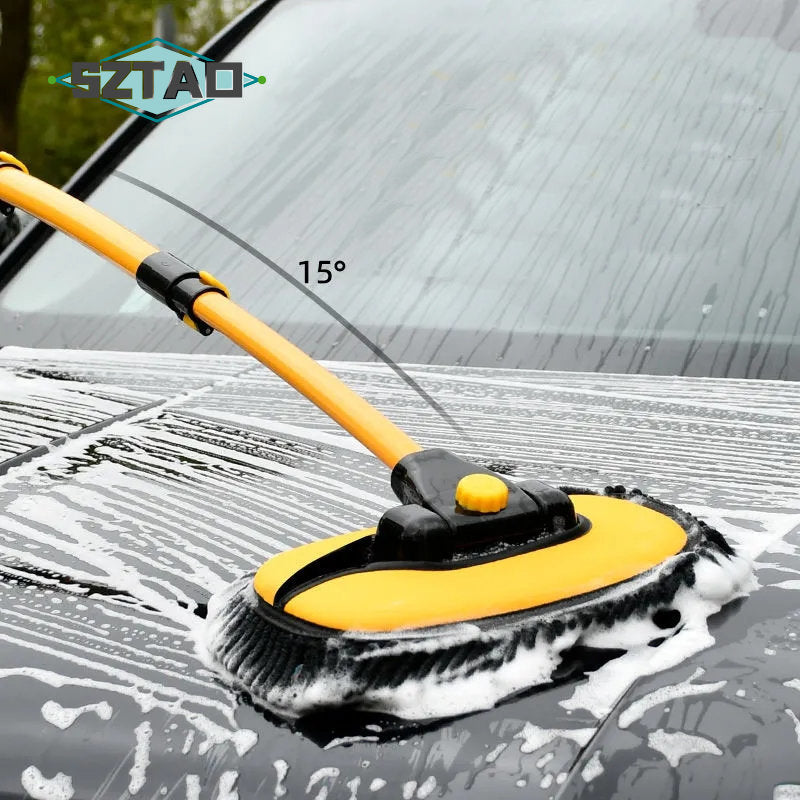 2022 New Car Cleaning Brush Car Wash Brush Telescoping Long Handle Cleaning Mop Chenille Broom Auto Accessories